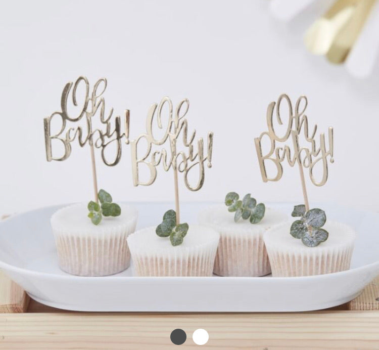 OH BABY! BABY SHOWER CUPCAKE TOPPERS