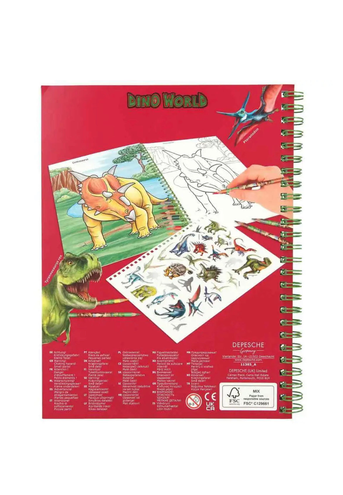 Dino World Colouring Book with Coloured Pencils