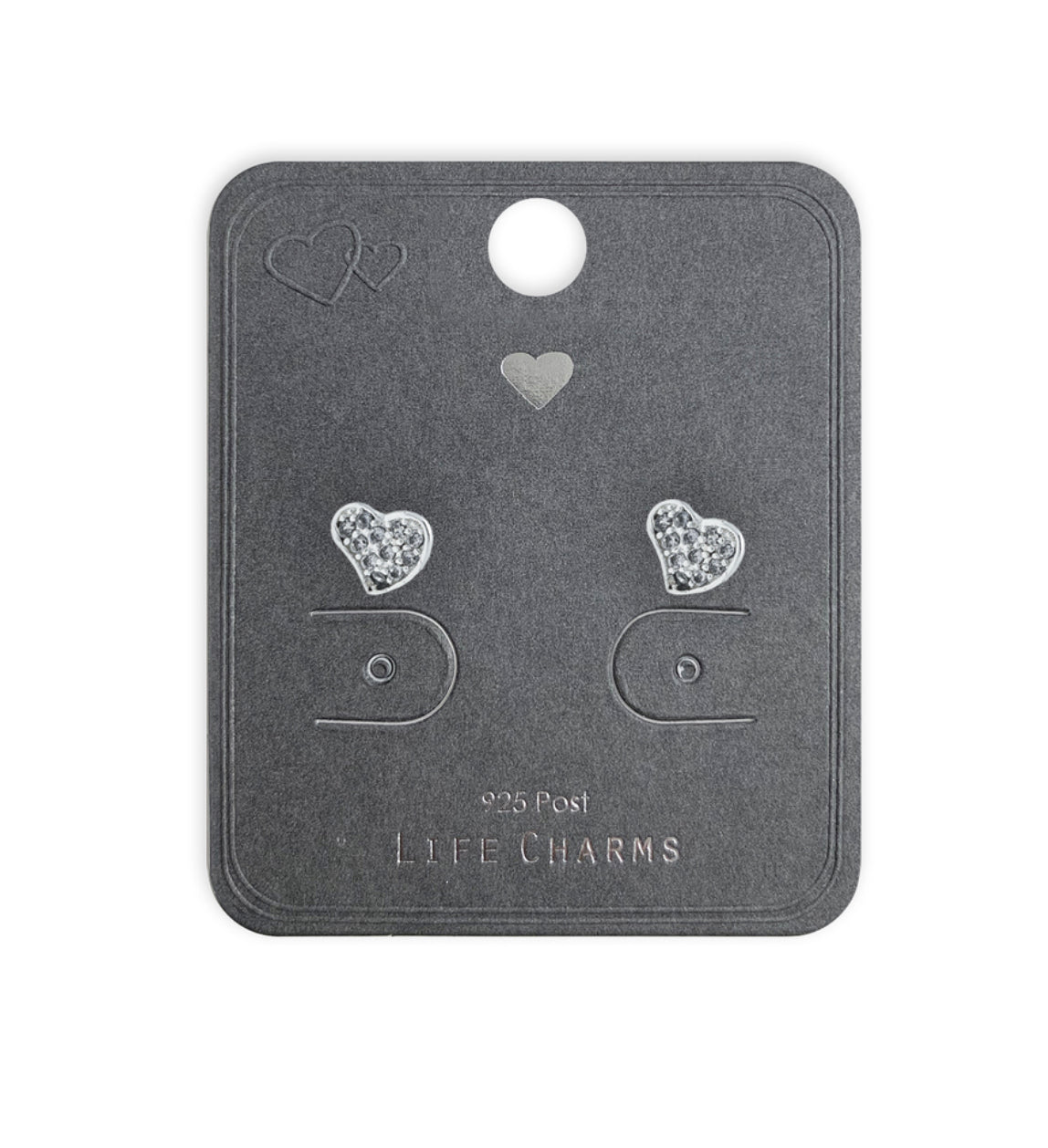 CUBIC ZIRCONIA HEART EARRINGS