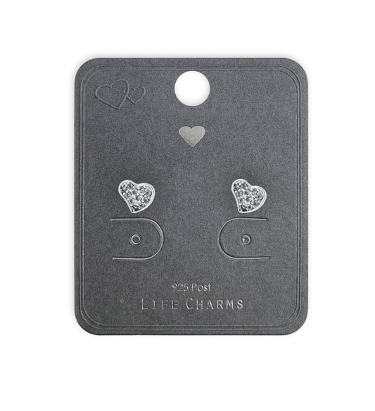 CUBIC ZIRCONIA HEART EARRINGS