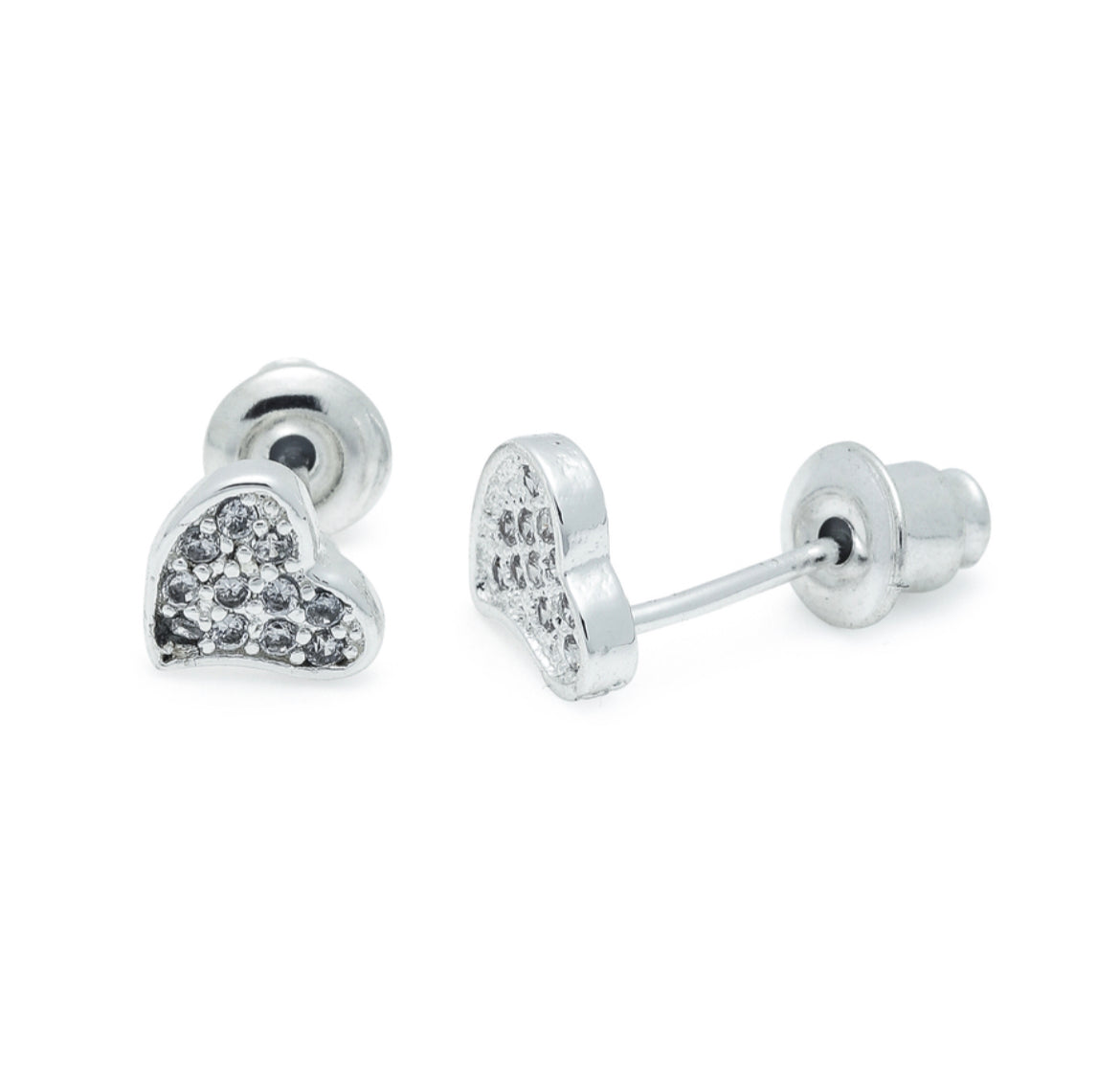 CUBIC ZIRCONIA HEART EARRINGS