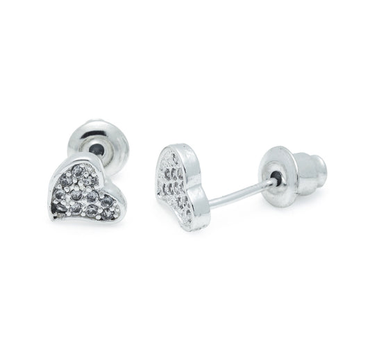 CUBIC ZIRCONIA HEART EARRINGS