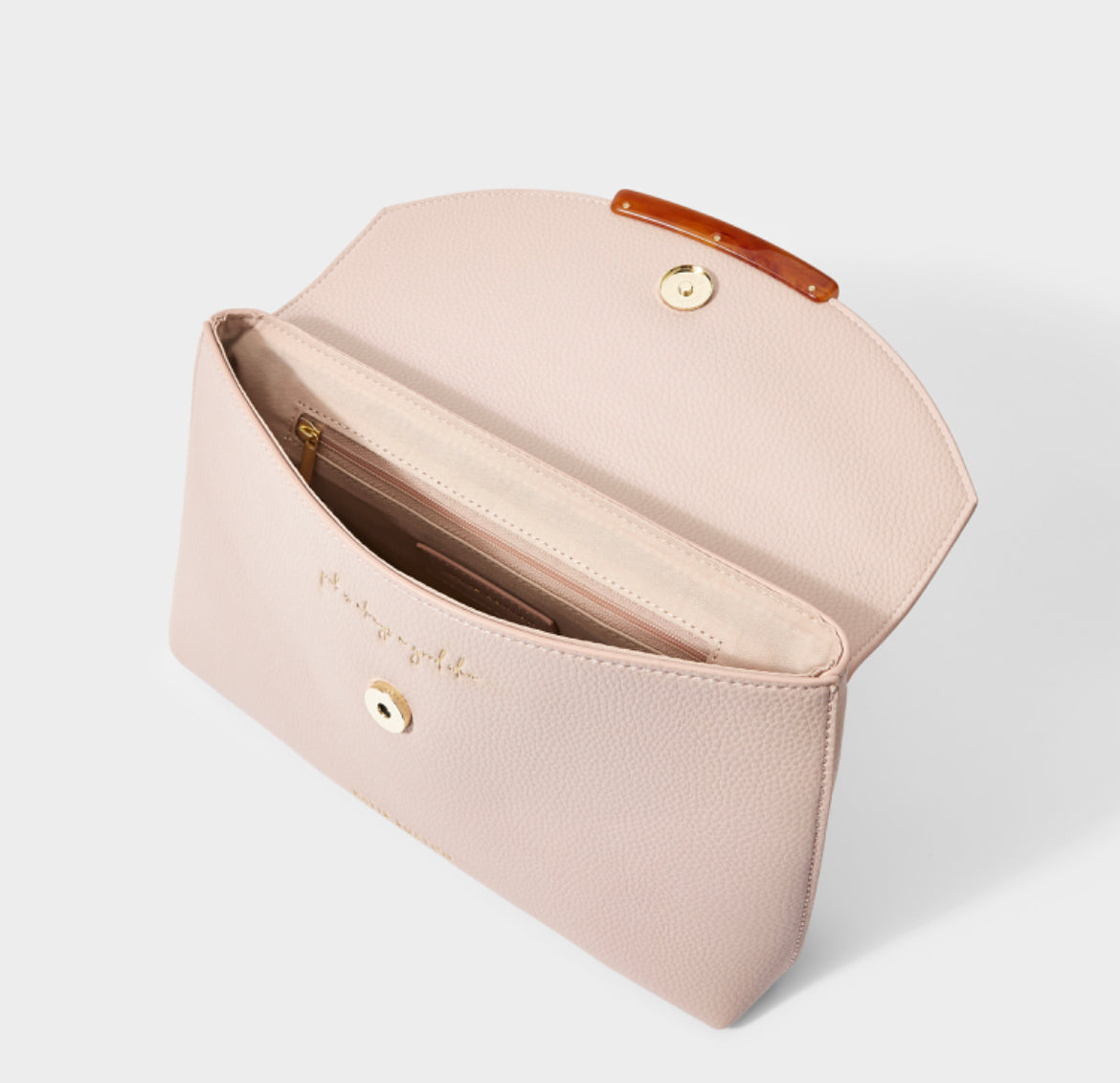 DANI TORTOISESHELL CLUTCH DUSTY PINK