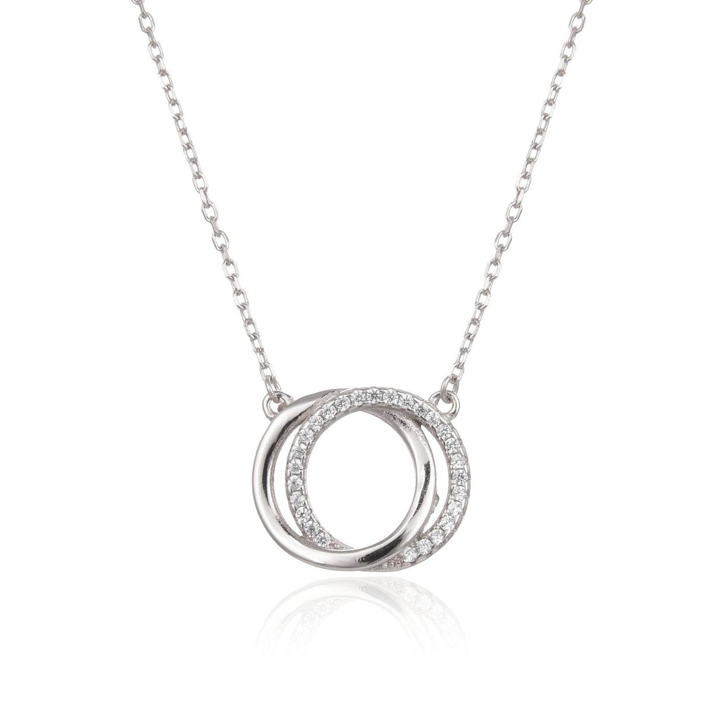 SILVER INTERLOCKED CIRCLE NECKLACE 2773