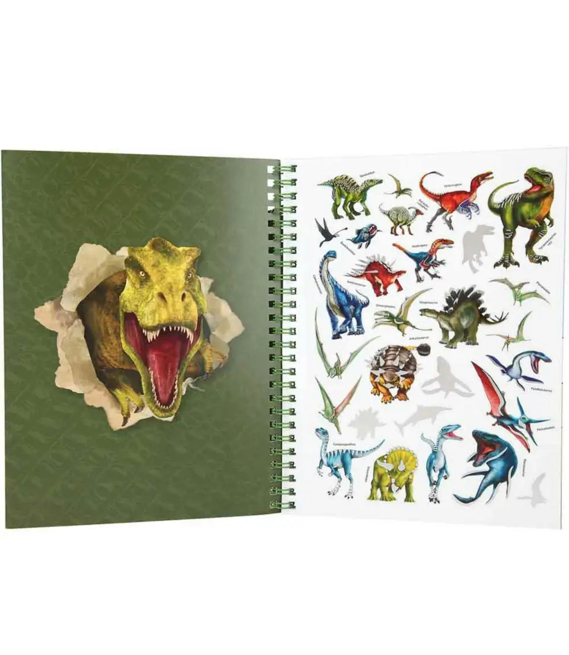 Dino World Colouring Book with Coloured Pencils