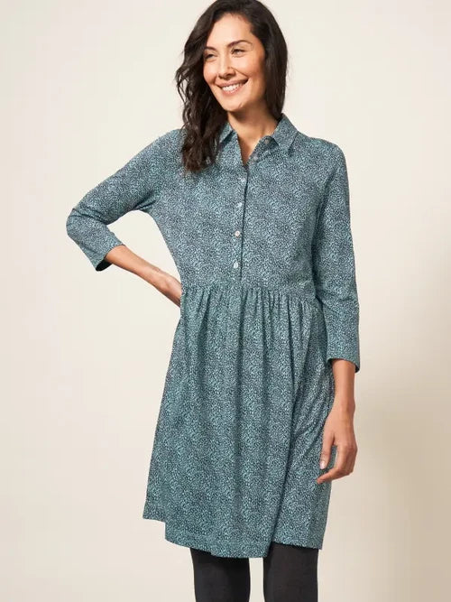 Jersey Everly Printed Knee Length Shirt Dress