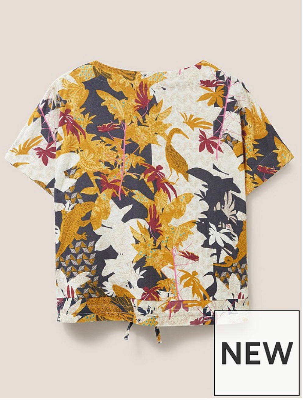 White Stuff Mabel Mix Linen Top -Brown
