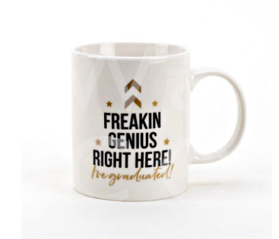 GRADUATION PORCELAIN MUG - FREAKIN GENIUS