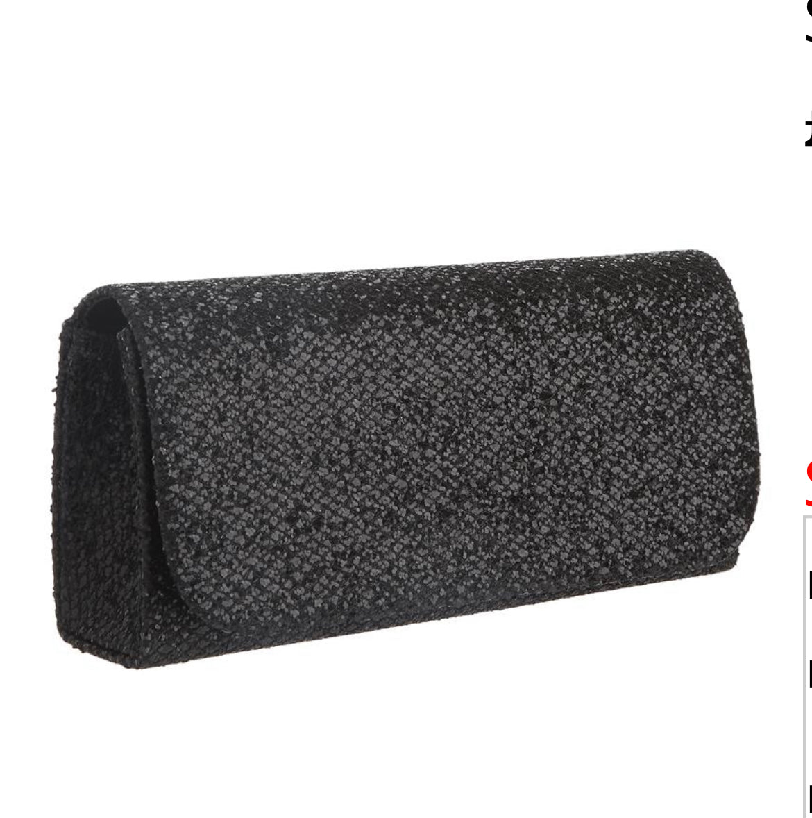 Black CB864 Metallic Snake Clutch bag