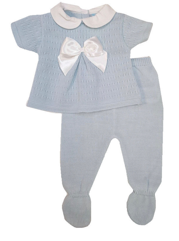 Blue Knit Two Piece Set