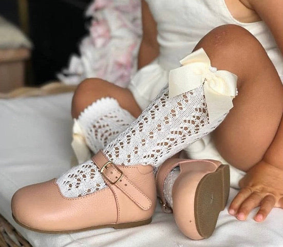 Condor Perle Open Work Knee Socks - Beige 303