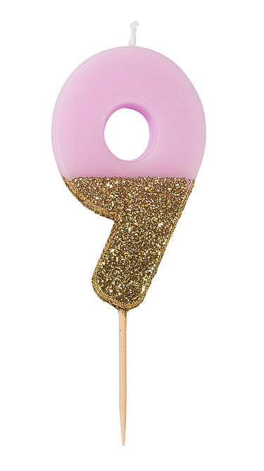 Number / Age Candle - Glitter Dipped