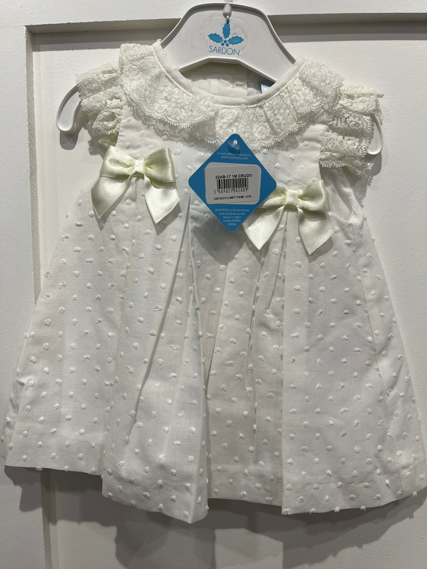 Sardon Dress - lace and ivory bows