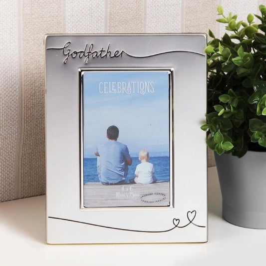 Godfather Photo Frame - 4” x 6” Silver plated