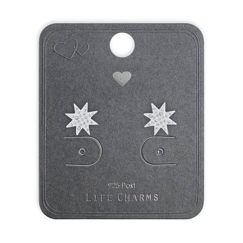 CUBIC ZIRCONIA SUNBURST EARRINGS