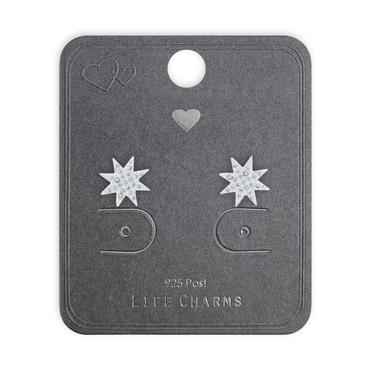 CUBIC ZIRCONIA SUNBURST EARRINGS