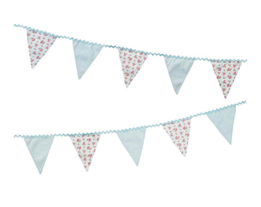 Pastel floral fabric bunting