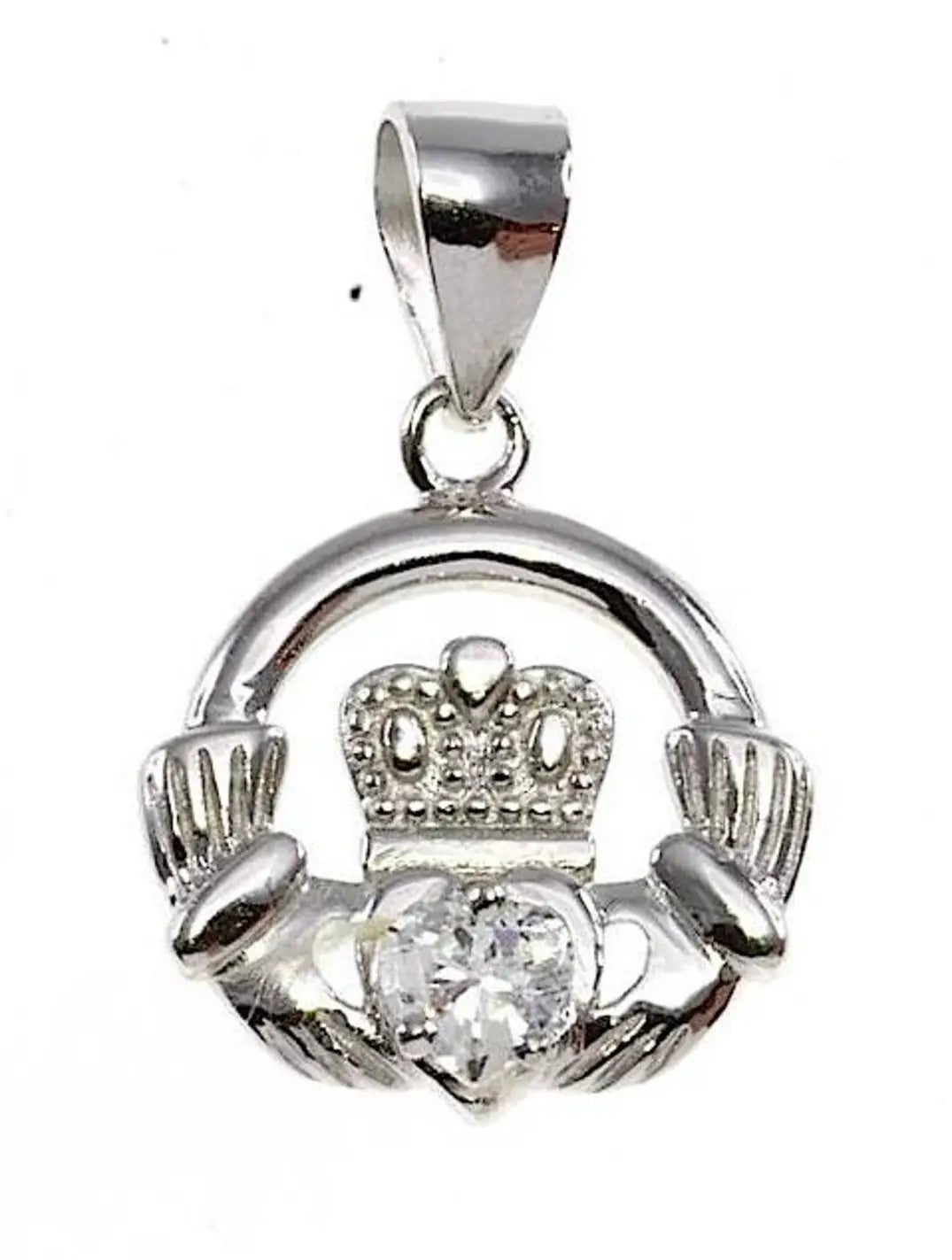 Birthstone Claddagh Pendant On 18 inch Adjustable Chain