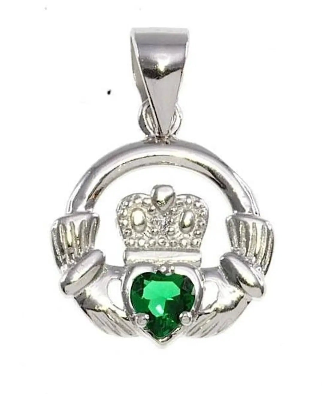 Birthstone Claddagh Pendant On 18 inch Adjustable Chain