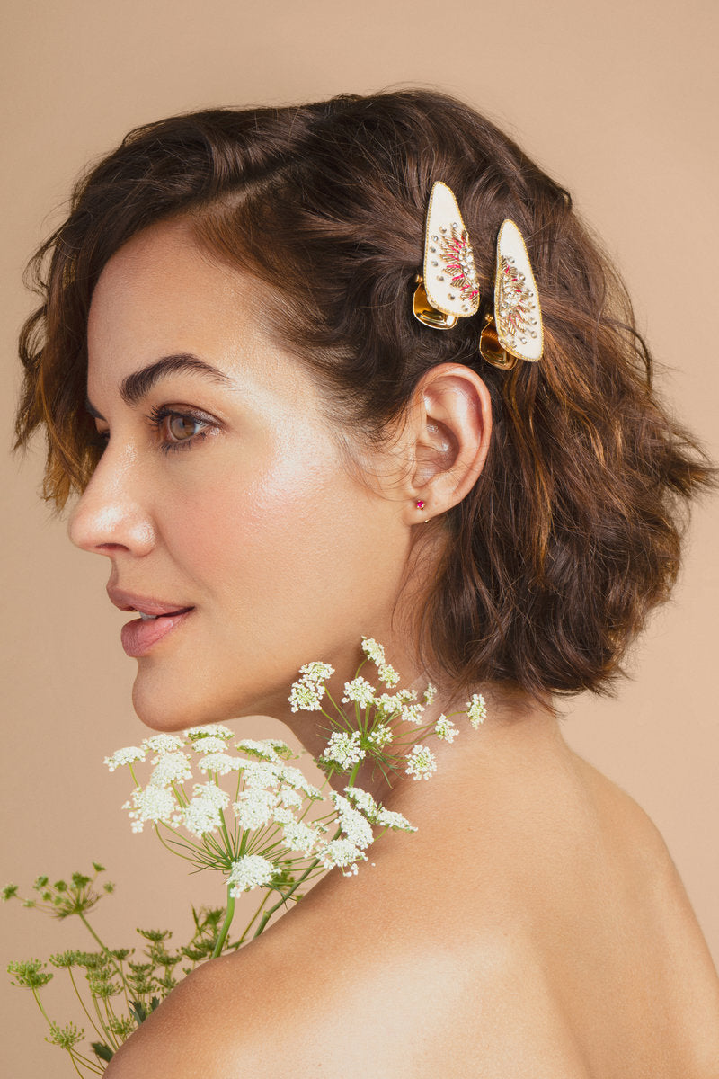 Jewelled Hair Clips (Set of 2) - Jewelled Sunrise