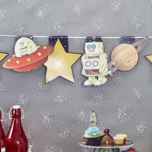 Robot and Spaceship Bunting - Space Adventure Party