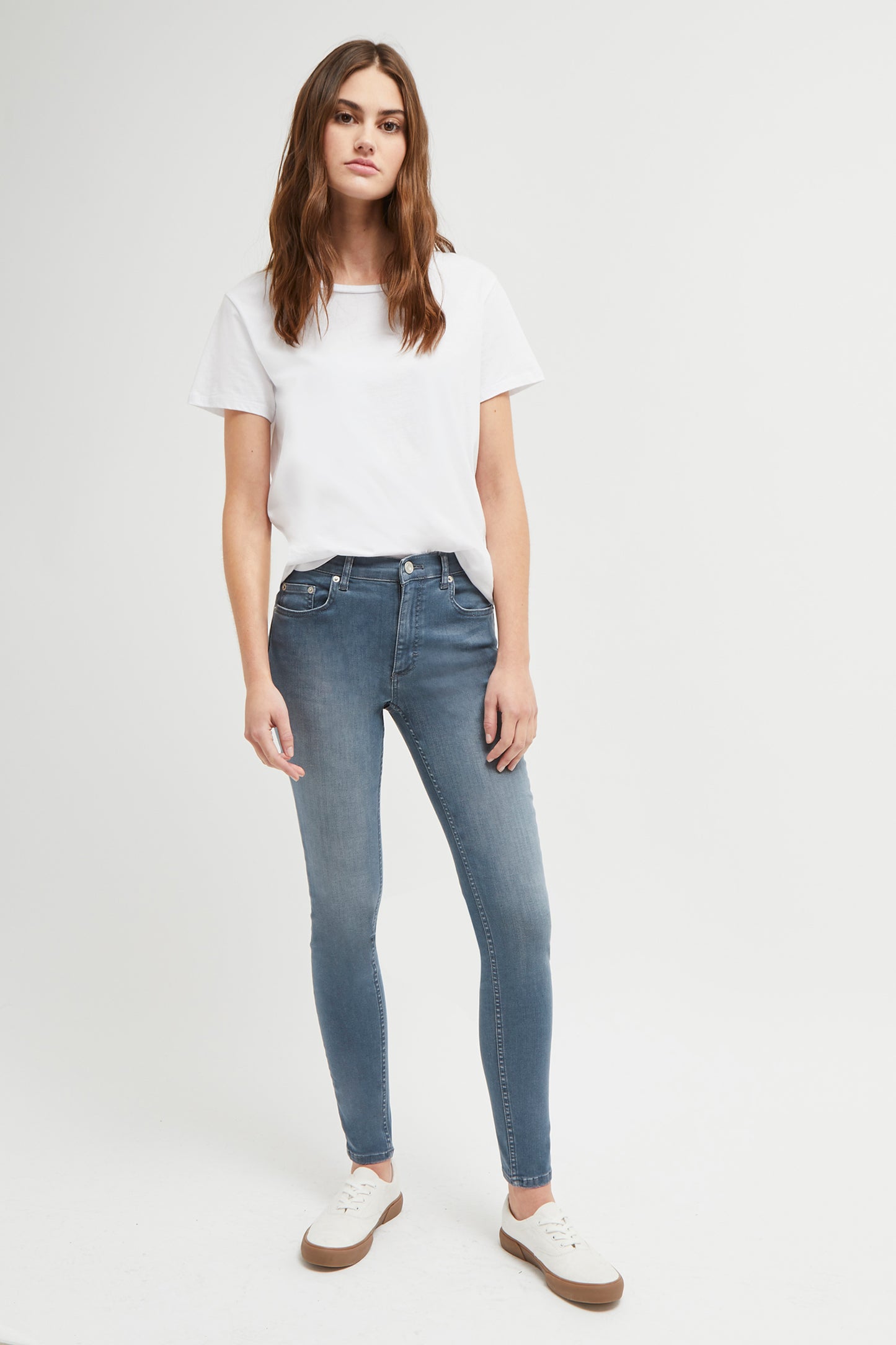 Mid Rise Skinny Rebound Jeans Blue Grey