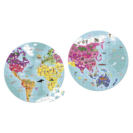 WORLD BOTH SIDE ROUNDED PUZZLE - 208