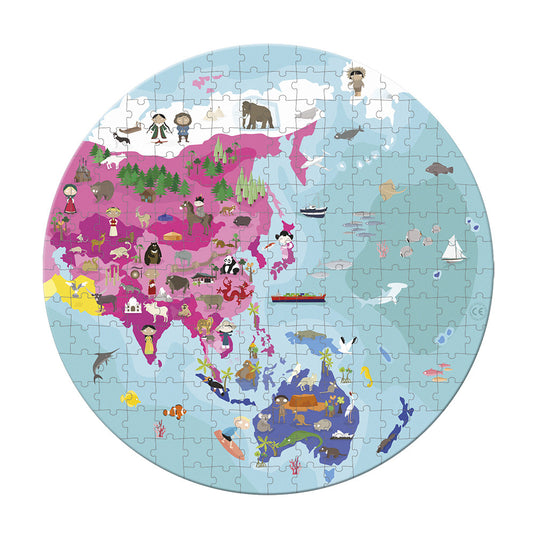 WORLD BOTH SIDE ROUNDED PUZZLE - 208