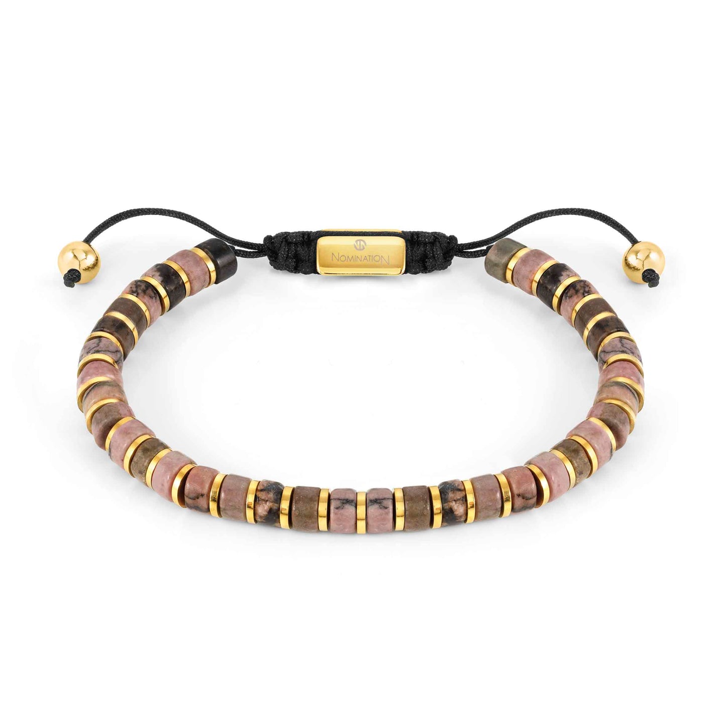 NOMINATION Instinct Gold PVD Rhodochrosite Cord Bracelet