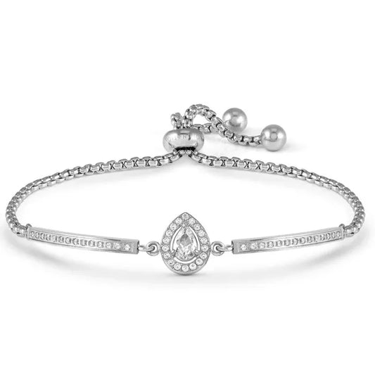 ROYALDREAM BRACELET, Drop, WHITE CRYSTALS AND CZ SILVER