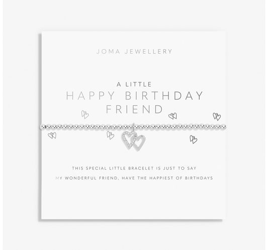 A Little 'Happy Birthday Friend' Bracelet in Silver Plating
