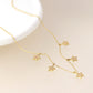 Golden fine chain and crystal star drops necklace