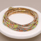 Golden multistrand pastel mix crystal bracelet stack