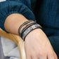 Black and grey mix faux snakeskin bracelet