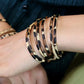 Multistrand classic animal print and crystal bracelet