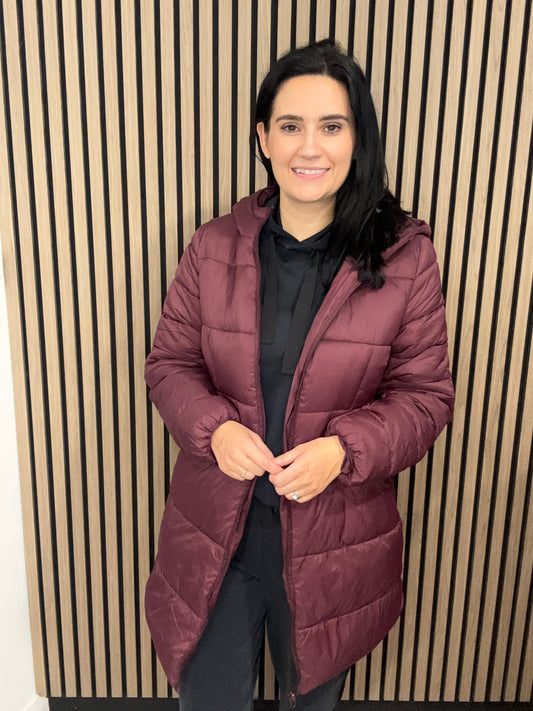 Myra Coat - long padded fig