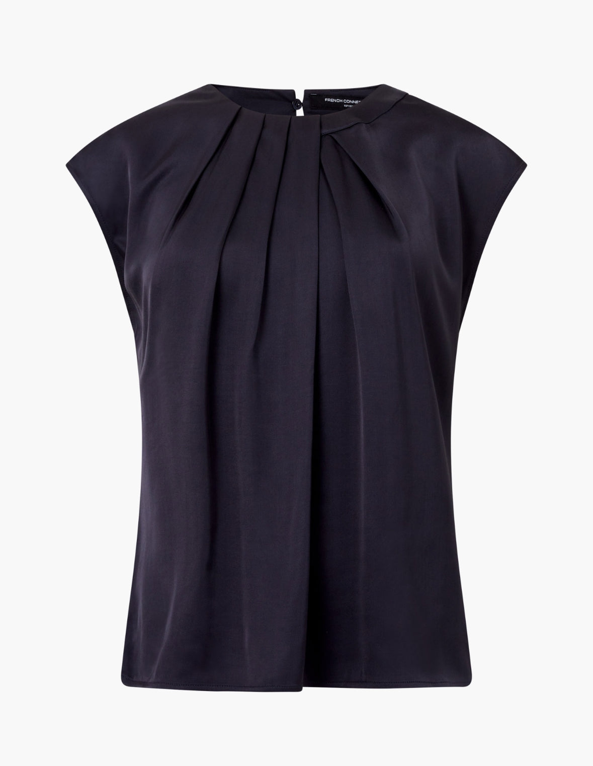 Sera Satin Sleeveless Top Navy