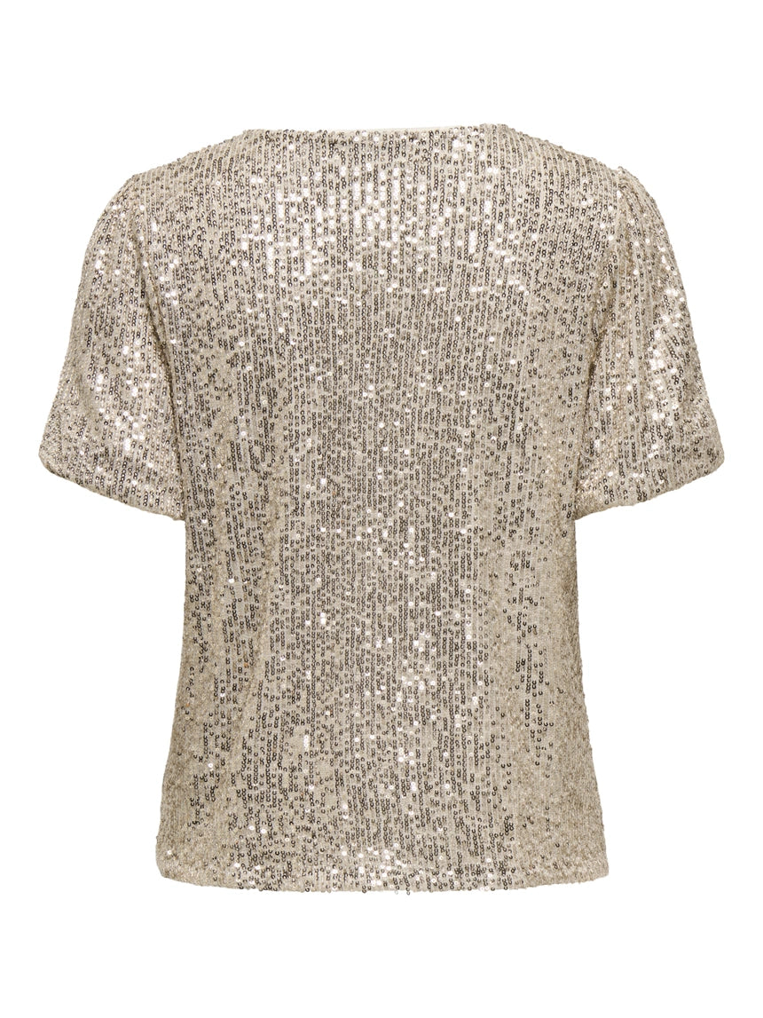 15333850 ONLY ONLANA TOP - Sequin Pumice Stone Gold