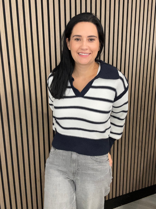 Lily Mozart Striped Polo Jumper