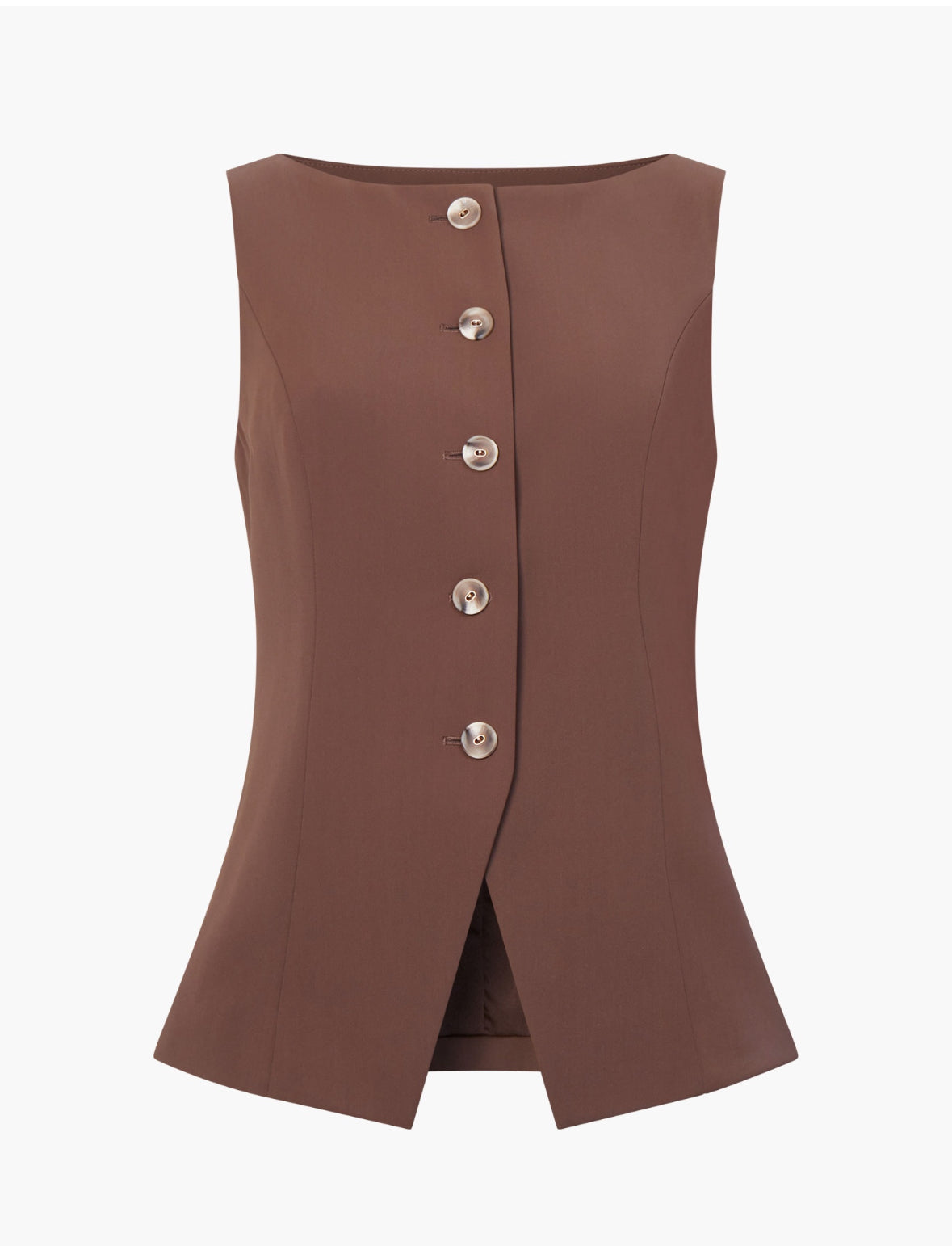 72YBM Harrie Tailored Waistcoat Top - Chocolate