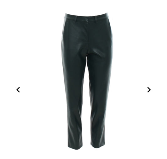 Lina Faux Leather Green  Trousers