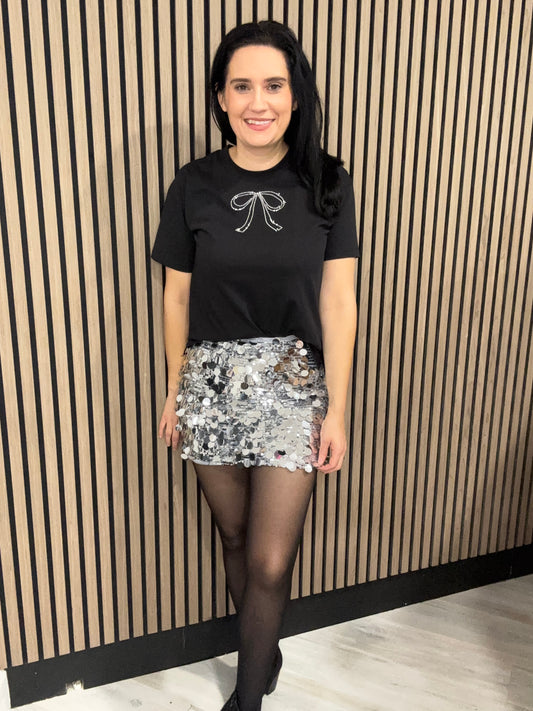 Kelly sequin skirt - silver