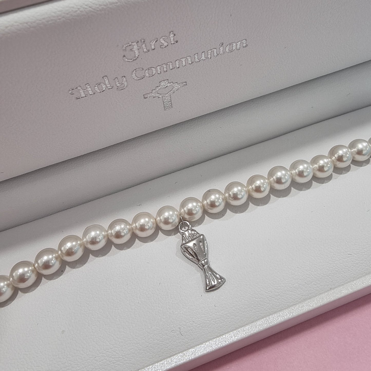 Stirling Silver pearl chalice bracelet