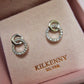 SILVER DOUBLE CIRCLE DIMONTE STUD EARRING E1932
