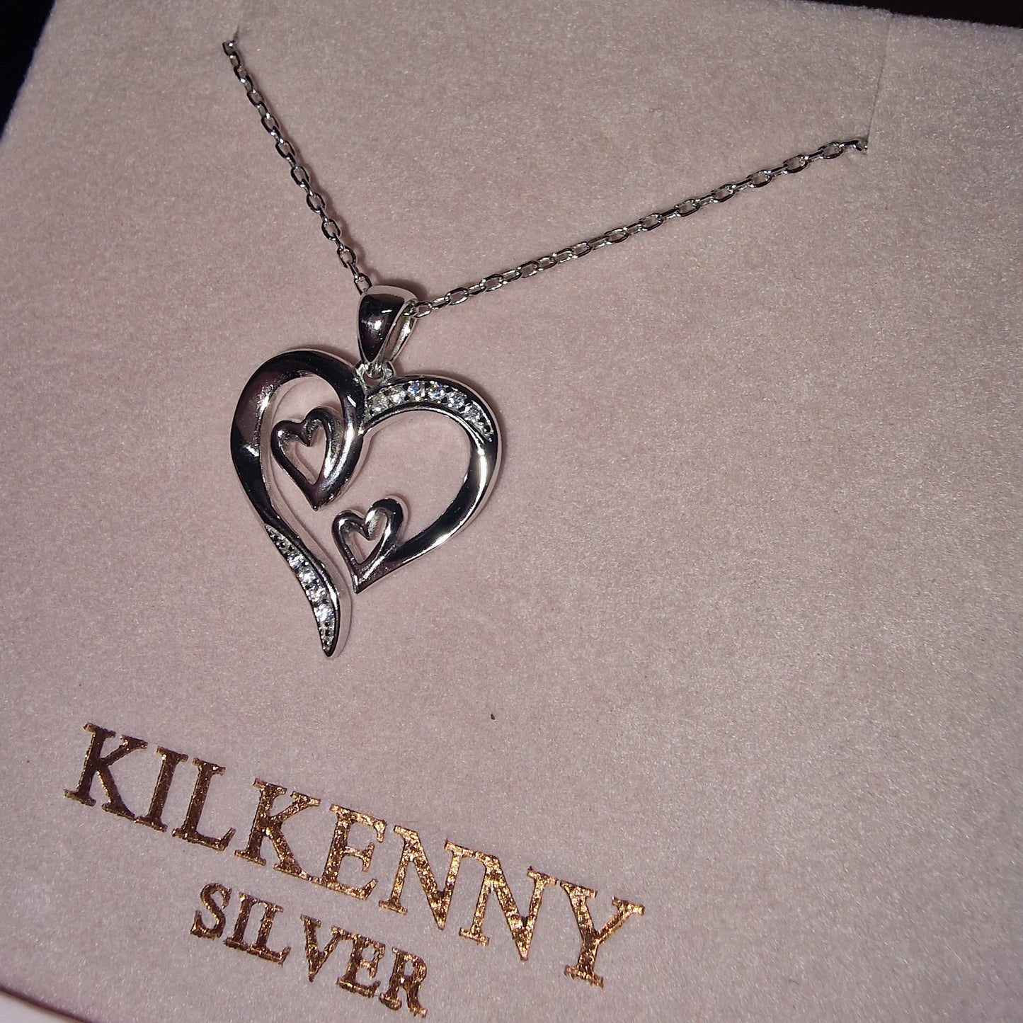 Heart necklace with stone L3253