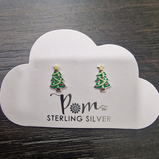 KIDS CHRISTMAS TREE STUD EARRINGS