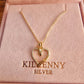 LARGE GOLD GLISTENING HEART NECKLACE L3281