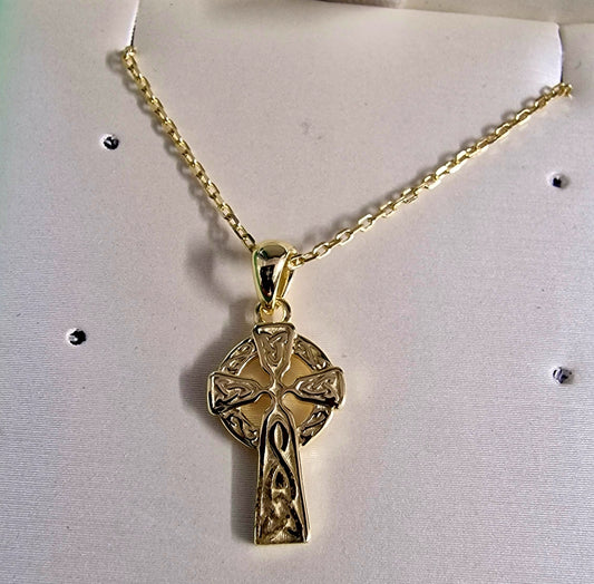 Small gold Celtic Cross Pendant