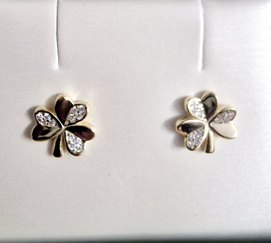 Gold shamrock Studs earrings CS326