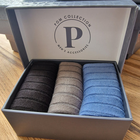 Mens 3 pair gift box sock blue mix